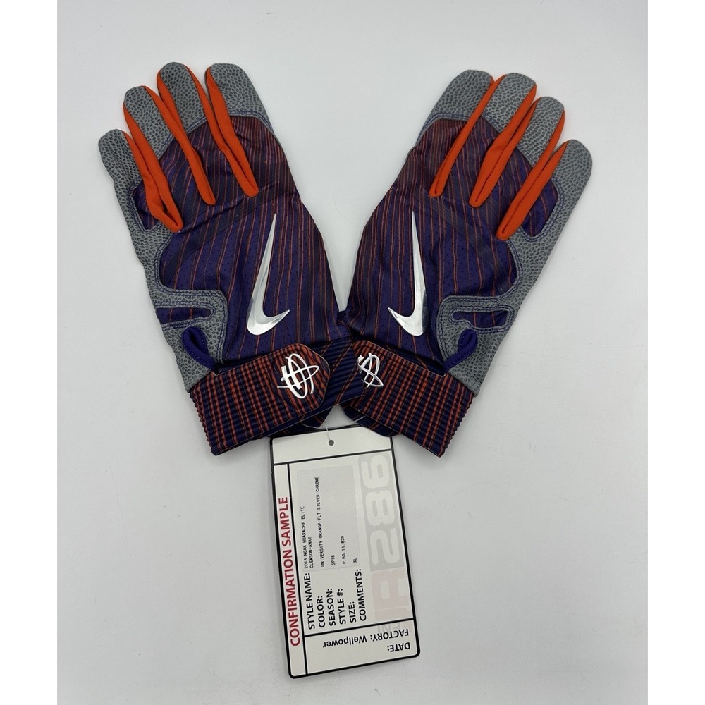 Nike Clemson Tigers Huarache Elite Batting Gloves XL NCAA Sample 2018 Rare